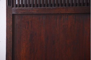 古民具・骨董　明治〜大正期　裏結霜ガラス入り!古い格子帯戸2枚セット(ガラス帯戸)