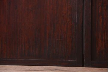 古民具・骨董　明治〜大正期　裏結霜ガラス入り!古い格子帯戸2枚セット(ガラス帯戸)