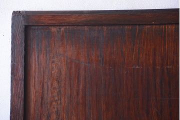 古民具・骨董　明治〜大正期　裏結霜ガラス入り!古い格子帯戸2枚セット(ガラス帯戸)