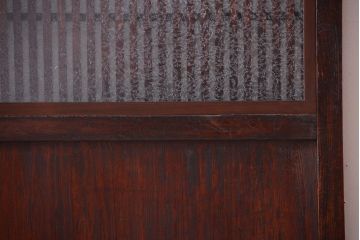 古民具・骨董　明治〜大正期　裏結霜ガラス入り!古い格子帯戸2枚セット(ガラス帯戸)