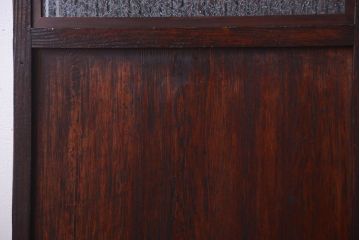 古民具・骨董　明治〜大正期　裏結霜ガラス入り!古い格子帯戸2枚セット(ガラス帯戸)