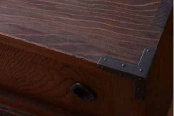 アンティーク家具　古民具・骨董　厚手金具の時代箪笥ローボード(2)