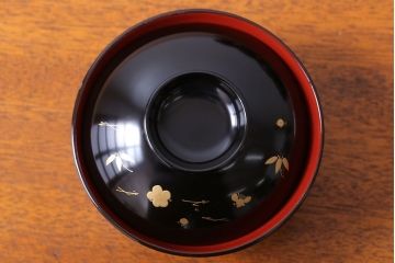 アンティーク雑貨　アンティーク　昭和初期!蒔絵木製椀10客(漆器)(2)