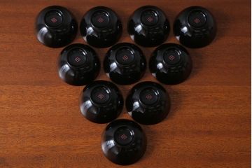 アンティーク雑貨　アンティーク　昭和初期!蒔絵木製椀10客(漆器)(2)