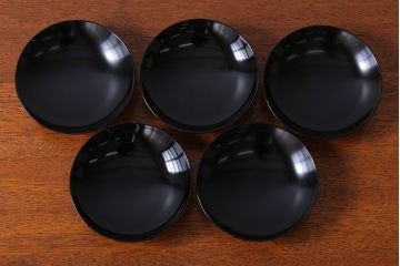 アンティーク雑貨　アンティーク　大正〜昭和初期　輪島塗木製蒔絵椀5客(1)
