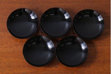 アンティーク雑貨　和製アンティーク　大正〜昭和初期　輪島塗木製蒔絵椀5客(2)