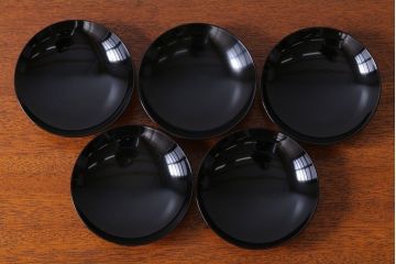 アンティーク雑貨　和製アンティーク　大正〜昭和初期　輪島塗木製蒔絵椀5客(3)