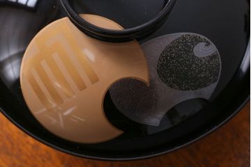 アンティーク雑貨　和製アンティーク　大正〜昭和初期　輪島塗木製蒔絵椀5客(4)