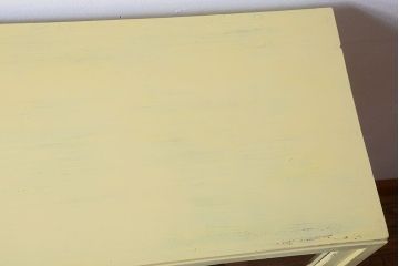 アンティーク家具　アンティークペイント　作業台付き!小さなキッチンキャビネット(食器棚・カップボード)