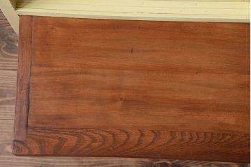 アンティーク家具　アンティークペイント　作業台付き!小さなキッチンキャビネット(食器棚・カップボード)