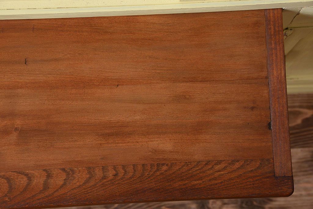 アンティーク家具　アンティークペイント　作業台付き!小さなキッチンキャビネット(食器棚・カップボード)