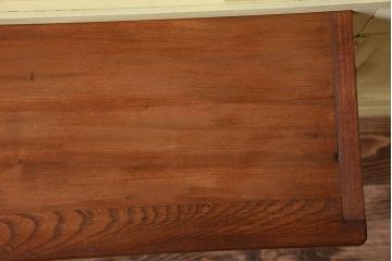 アンティーク家具　アンティークペイント　作業台付き!小さなキッチンキャビネット(食器棚・カップボード)