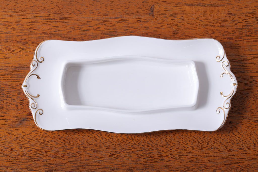 アンティーク雑貨　イギリス　Royal Albert(ロイヤルアルバート)　Tranquillity(トランキュリティ)シリーズ　バターディッシュ・調味料入れ3点セット