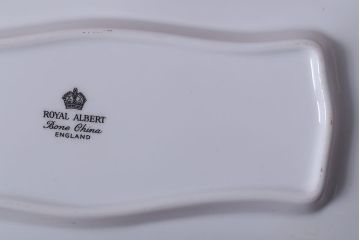 アンティーク雑貨　イギリス　Royal Albert(ロイヤルアルバート)　Tranquillity(トランキュリティ)シリーズ　バターディッシュ・調味料入れ3点セット