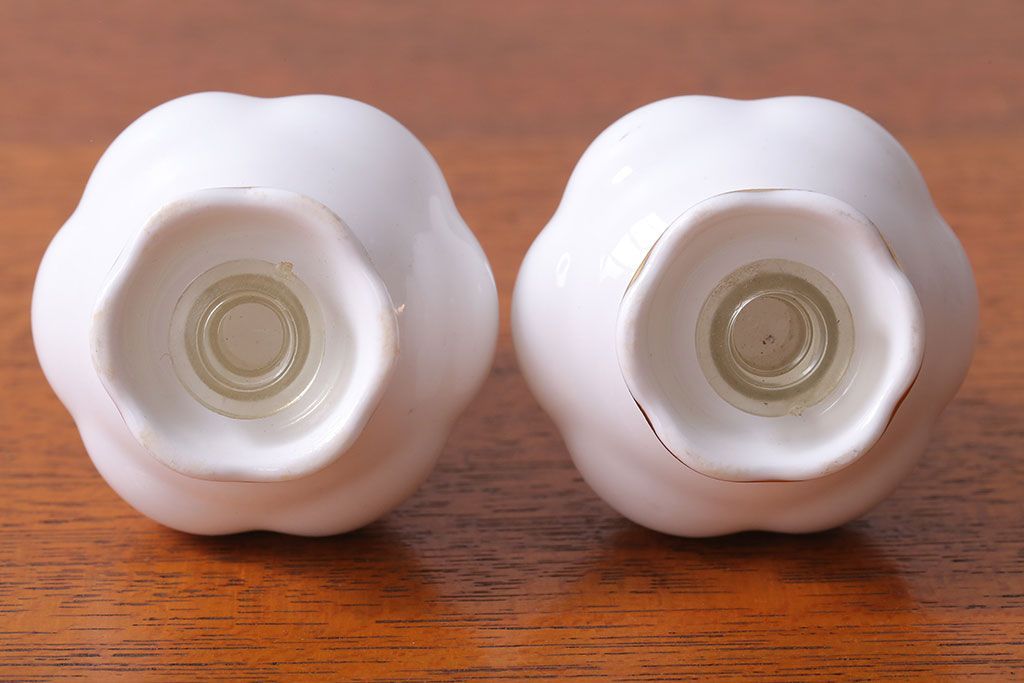 アンティーク雑貨　イギリス　Royal Albert(ロイヤルアルバート)　Tranquillity(トランキュリティ)シリーズ　バターディッシュ・調味料入れ3点セット