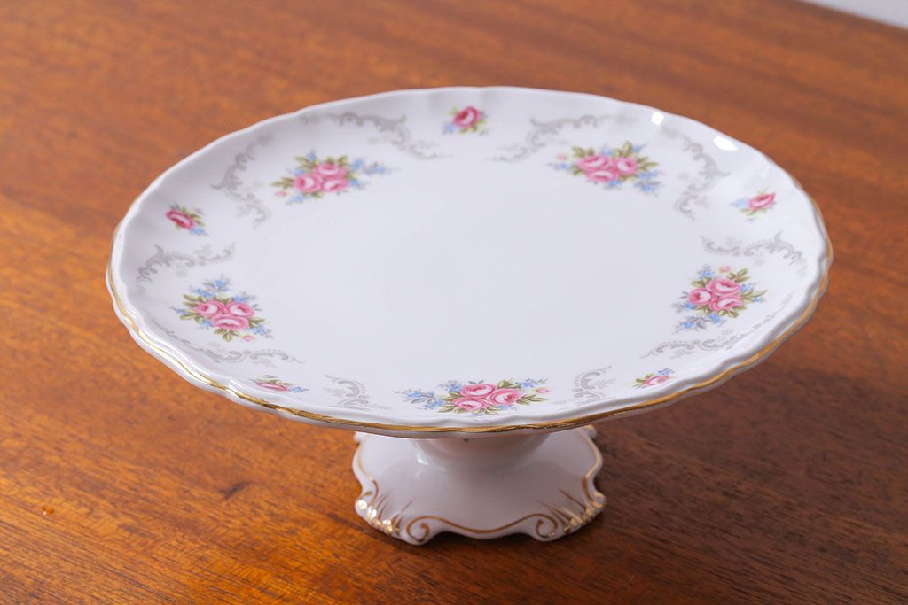 アンティーク雑貨　イギリス　Royal Albert(ロイヤルアルバート) Tranquillity(トランキュリティ)シリーズ　コンポート(洋食器)