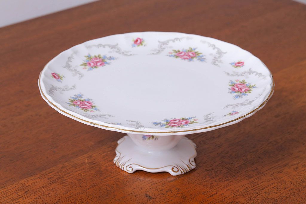 アンティーク雑貨　イギリス　Royal Albert(ロイヤルアルバート) Tranquillity(トランキュリティ)シリーズ　コンポート(洋食器)
