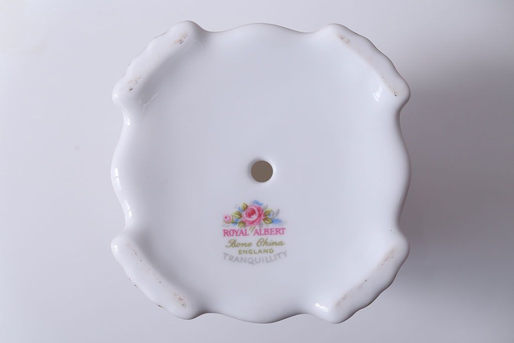 アンティーク雑貨　イギリス　Royal Albert(ロイヤルアルバート) Tranquillity(トランキュリティ)シリーズ　コンポート(洋食器)