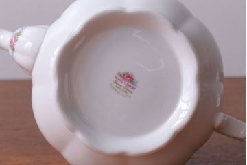 アンティーク雑貨　イギリス　Royal Albert(ロイヤルアルバート)　Tranquillity(トランキュリティ)シリーズ　ティーポット・シュガー・クリーマー3点