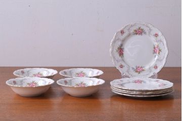 アンティーク雑貨　イギリス　Royal Albert(ロイヤルアルバート)　Tranquillity(トランキュリティ)シリーズ　ケーキ皿など9点(洋食器)