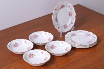 アンティーク雑貨　イギリス　Royal Albert(ロイヤルアルバート)　Tranquillity(トランキュリティ)シリーズ　ケーキ皿など9点(洋食器)