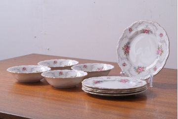 アンティーク雑貨　イギリス　Royal Albert(ロイヤルアルバート)　Tranquillity(トランキュリティ)シリーズ　ケーキ皿など9点(洋食器)
