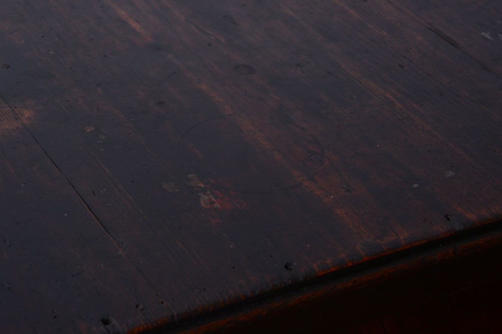 アンティーク家具　和製アンティーク　ダイヤガラス入り!小さなキッチンキャビネット(食器棚・収納棚)