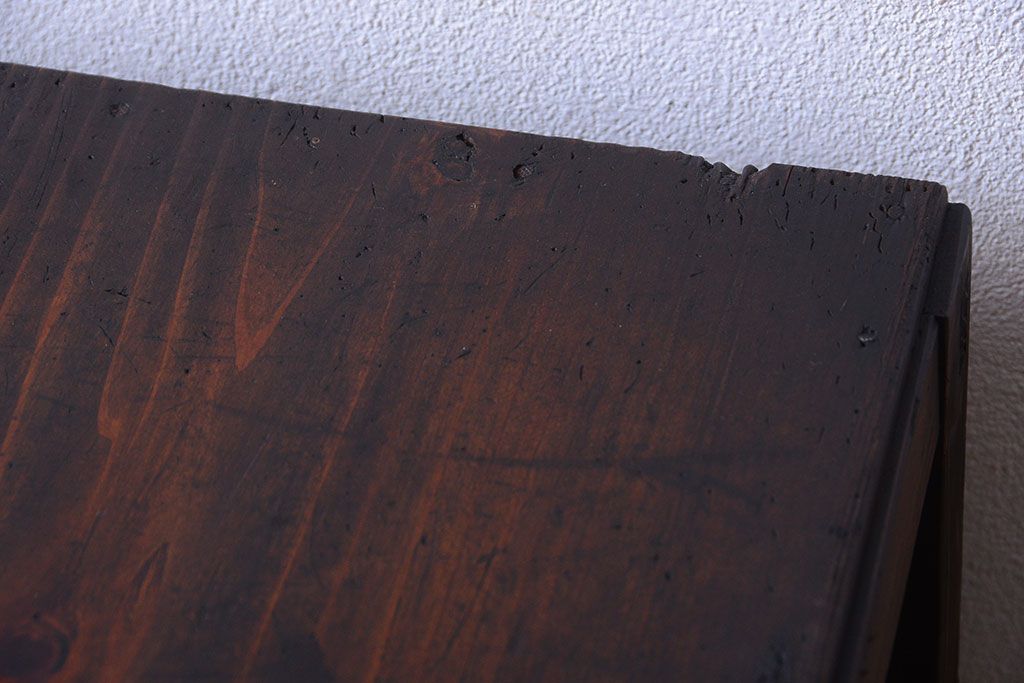 アンティーク家具　和製アンティーク　ダイヤガラス入り!小さなキッチンキャビネット(食器棚・収納棚)