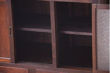 アンティーク家具　和製アンティーク　ダイヤガラス入り!小さなキッチンキャビネット(食器棚・収納棚)