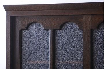 アンティーク家具　和製アンティーク　ダイヤガラス入り!上品で上質な古い木製カップボード(食器棚)