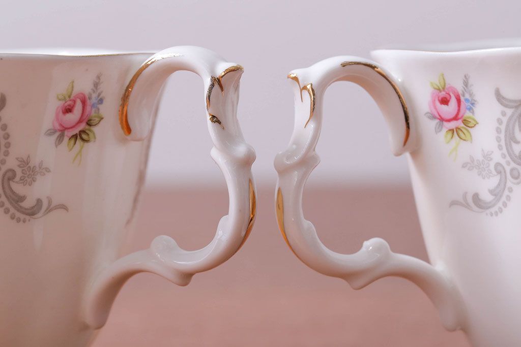 アンティーク雑貨　イギリス　Royal Albert(ロイヤルアルバート)　Tranquillity(トランキュリティ)シリーズ　カップ&ソーサー6客(洋食器)