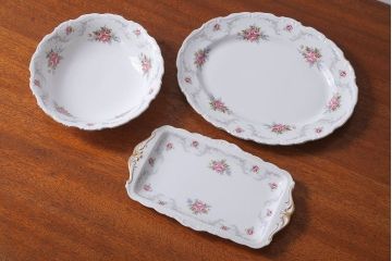 アンティーク雑貨　イギリス　Royal Albert(ロイヤルアルバート)　Tranquillity(トランキュリティ)シリーズ　大皿など3点(洋食器)