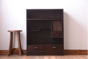アンティーク家具　和製アンティーク　古い木の上品な茶棚(飾り棚)