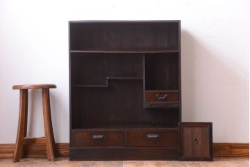 アンティーク家具　和製アンティーク　古い木の上品な茶棚(飾り棚)