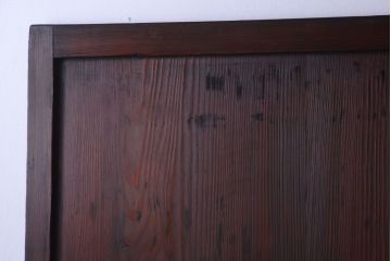 古民具・骨董　裏結霜ガラス入り!古い木の格子帯戸2枚セット(1)(ガラス帯戸)