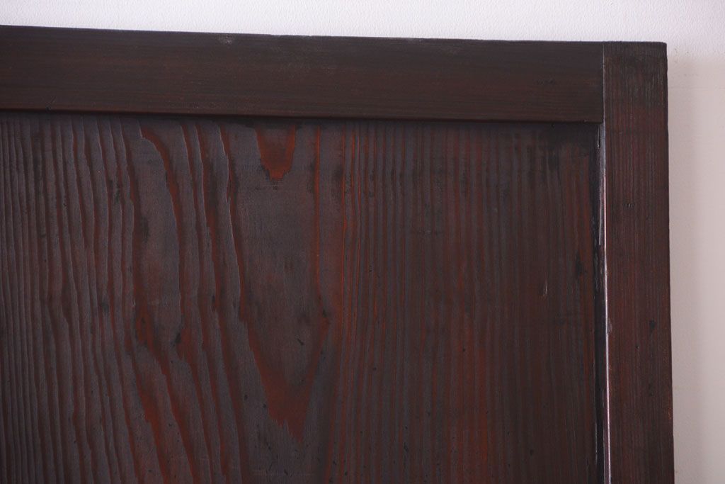 古民具・骨董　裏結霜ガラス入り!古い木の格子帯戸2枚セット(1)(ガラス帯戸)