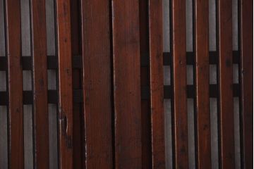 古民具・骨董　裏結霜ガラス入り!古い木の格子帯戸2枚セット(1)(ガラス帯戸)