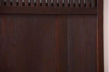 古民具・骨董　裏結霜ガラス入り!古い木の格子帯戸2枚セット(1)(ガラス帯戸)