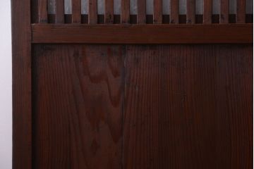 古民具・骨董　裏結霜ガラス入り!古い木の格子帯戸2枚セット(1)(ガラス帯戸)