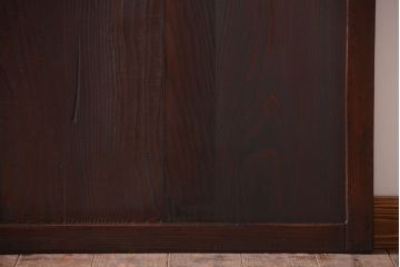 古民具・骨董　裏結霜ガラス入り!古い木の格子帯戸2枚セット(1)(ガラス帯戸)