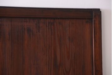 古民具・骨董　裏結霜ガラス入り!古い木の格子帯戸2枚セット(1)(ガラス帯戸)