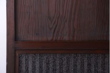 古民具・骨董　裏結霜ガラス入り!古い木の格子帯戸2枚セット(1)(ガラス帯戸)
