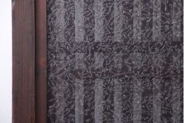 古民具・骨董　裏結霜ガラス入り!古い木の格子帯戸2枚セット(1)(ガラス帯戸)