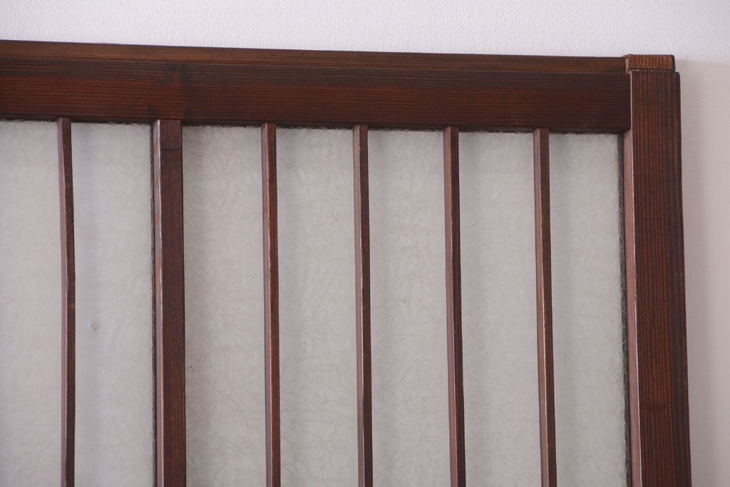 大正ロマン　デザインガラス入り!アンティーク障子枠ガラス戸3枚セット