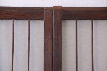 大正ロマン　デザインガラス入り!アンティーク障子枠ガラス戸3枚セット