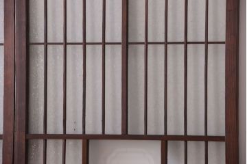 大正ロマン　デザインガラス入り!アンティーク障子枠ガラス戸3枚セット