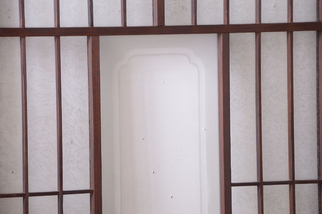 大正ロマン　デザインガラス入り!アンティーク障子枠ガラス戸3枚セット