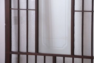 大正ロマン　デザインガラス入り!アンティーク障子枠ガラス戸3枚セット