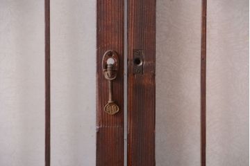 大正ロマン　デザインガラス入り!アンティーク障子枠ガラス戸3枚セット