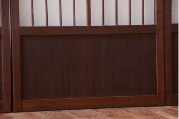 大正ロマン　デザインガラス入り!アンティーク障子枠ガラス戸3枚セット